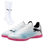 Chuteira Futsal Puma Future 7 Play It + Meião Puma - Adulto BRANCO/PRETO