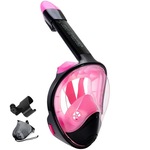 Máscara Subaquática de Mergulho Gold Sports Full Face com Snorkel - Adulto ROSA