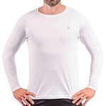 Camiseta Manga Longa Poker Fator de Proteção Uv 50+ - Masculina BRANCO/AZUL