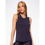 Camiseta Regata Bodyforsure Alças Sobrepostas Essentials - Feminina MARINHO/CINZA/AMAREL