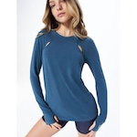 Camiseta Manga Longa Bodyforsure Essentials - Feminina AZUL