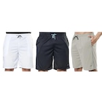 Kit Bermuda Elite Comfort - 3 Unidades - Masculina BRANCO/PRETO