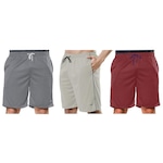 Kit Bermuda Elite Comfort - 3 Unidades - Masculina CINZA/VERMELHO