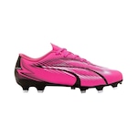 Chuteira de Campo Puma Ultra Play Fg/Ag Bdp - Infantil ROSA/BRANCO