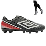 Kit Chuteira Campo Umbro Force e Meião - Adulto PRETO/BRANCO