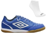 Kit Chuteira Futsal Umbro X-Comfort + Meia - Adulto AZUL/BRANCO