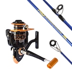 Kit Vara Pesca Taue + Molinete 3000 14 Rolamentos Drag 8Kg Promo Nao Se Aplica