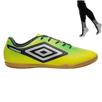 Chuteira Futsal Umbro Cannon + Meião - Adulto VERDE/PRETO