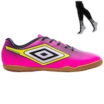 Chuteira Futsal Umbro Cannon + Meião - Adulto ROSA/PRETO