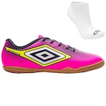 Chuteira Futsal Umbro Cannon + Meia - Adulto ROSA/PRETO