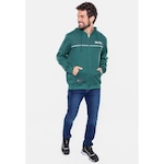 Jaqueta De Moletom Com Capuz Fatal Fashion Basic Canguru - Masculina VERDE