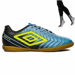 Chuteira Futsal Umbro Fifty V + Meião - Adulto AZUL/PRETO