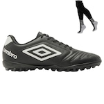 Chuteira Society Umbro Class + Meião - Adulto PRETO/BRANCO