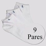 Kit Meias Lupo Walk Cano Curto - 9 Pares - Adulto BRANCO