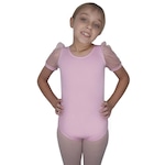 Collant Vya Fit Meia Manga com Brilho - 8-12 - Infantil ROSA