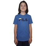 Camiseta Fila Letter Premium Algodão Juvenil AZUL