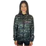 Jaqueta Corta Vento com Capuz  Corrida Camuflada Wss Never Give Up! - Feminina MARROM