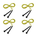 Kit com 4 Corda de Pular Muvin Basics em Pvc Tamanho Ajustável - Saltos Velocidade Exercícios Treino AMARELO