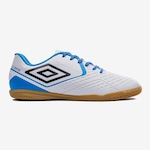 Chuteira Futsal Umbro Score - Adulto BRANCO/AZ ESC/AZ CLA