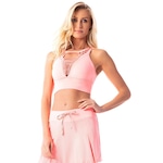 Top Fitness Vestem Laser Esqueleto Coral Neon - Feminino LARANJA