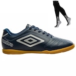 Chuteira Futsal Umbro Class + Meião - Adulto AZUL ESC/CINZA