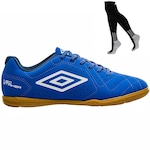 Chuteira Futsal Umbro Neo Striker + Meião - Adulto AZUL/BRANCO