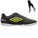 Chuteira Futsal Umbro Neo Striker + Meião - Adulto PRETO/VERDE