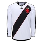 Camisa do Vasco da Gama II 24/25 Manga Longa Kappa - Masculina BRANCO/PRETO