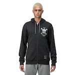 Jaqueta de Moletom com Capuz Oakley Back To Skull Hoodie F/Z - Masculino PRETO/CINZA