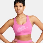 Top Fitness Nike Swoosh Futura - Feminino PRETO/VERMELHO