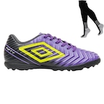 CHUTEIRA SOCIETY UMBRO FIFTY V + MEIÃO - ADULTO ROXO/PRETO