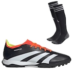 Chuteira Society adidas Predator League 24 Low + Meia Antiderrapante - Adulto PRETO