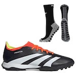 Chuteira Society adidas Predator League 24 Low + Meia Antiderrapante - Adulto PRETO