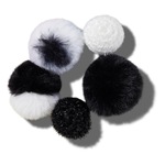 Kit Jibbitz Bola e Pompom Pack 5 Unidades BRANCO