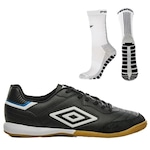 Chuteira Futsal Umbro Speciali Classic + Meia Antiderrapante - Adulto PRETO/BRANCO