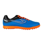 Chuteira Society Topper Forza Iii - Adulto AZUL/LARANJA