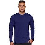 Camiseta Slim Fitness Manga Longa UV Proteção Solar Fator 50 Tecido Gelado - Masculina AZUL ESCURO