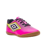 Chuteira Indoor Futsal Umbro Cannon Jr Infantil ROSA/AMARELO