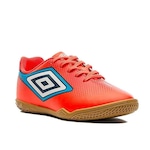 Chuteira Indoor Futsal Umbro Cannon Jr Infantil LARANJA/AZUL