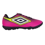 Chuteira Society Umbro Cannon Jr - Infantil Rosa/Verde