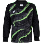 Camisa de Goleiro Manga Longa Poker Sublimada Orbit - Infantil PRETO/VERDE