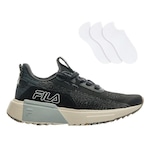 Kit Tênis Fila Virtous Knit + 3 Pares de Meias - Masculino PRETO/CINZA