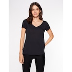 Camiseta Bodyforsure Decote Essentials - Feminina PRETO