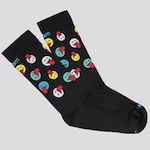 Meia Cano Médio Rikam Elastico Emojis - Masculina PRETO