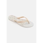 Chinelo Tropical Brasil Estampado Slim Gold Glitter - Feminino BRANCO