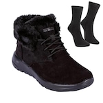 Bota Skechers On The Go + Par de Meia - Feminina PRETO