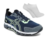 Tênis Asics Gel-Quantum 360 + Par de Meia - Masculino AZUL ESC/VERDE