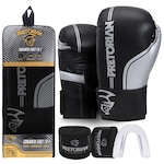 Kit de Luvas de Boxe e Muay Thai First Fx1 Pretorian + Bandagem + Bucal PRATA