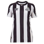 Camisa do Santos II Listrada 2022 Umbro - Feminina PRETO/BRANCO