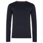 Camiseta Tommy Hilfiger Manga Longa Stretch Slim Fit Long Sleeve Tee - Masculina AZUL ESCURO